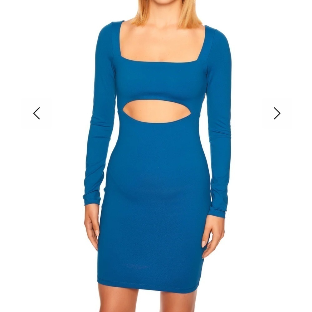 Susana Monaco Open Back Front Long Sleeve Dress in Peacock size XL